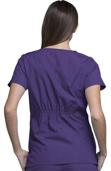 Women's Round Neck Solid Scrub Top, , large