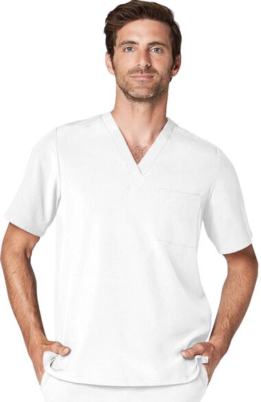 Clearance Men's Classic V-Neck Solid Scrub Top, , large