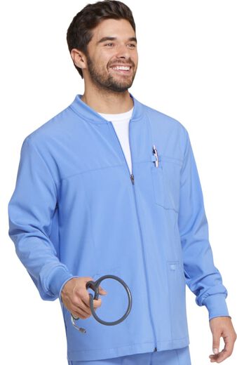 Clearance Men's Zip Front Warm-Up Solid Scrub Jacket