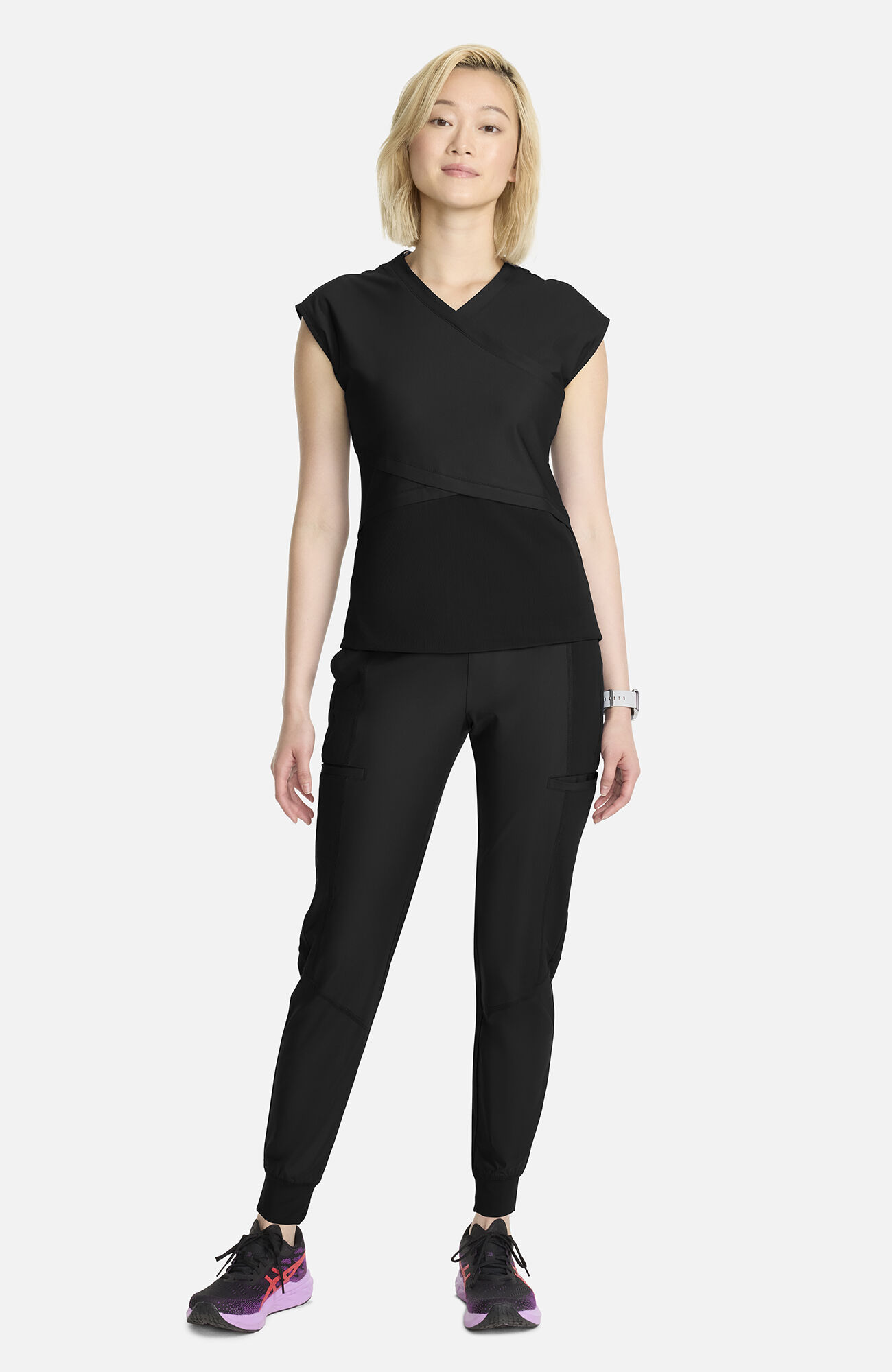 Women's Knit Dolman Wrap Scrub Top