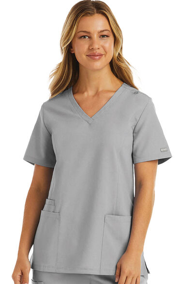 Clearance Women's Double V-Neck Scrub Top, , large