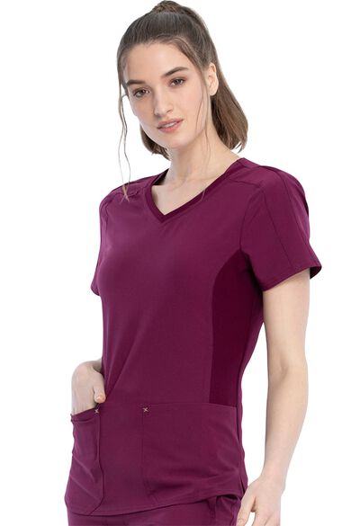 Clearance Women's Stylized Solid Scrub Top, , large
