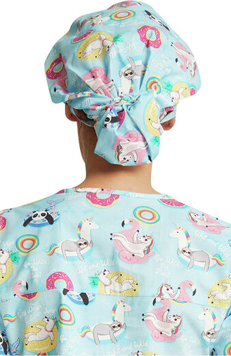 Women's Bouffant Go With The Float Print Scrub Hat