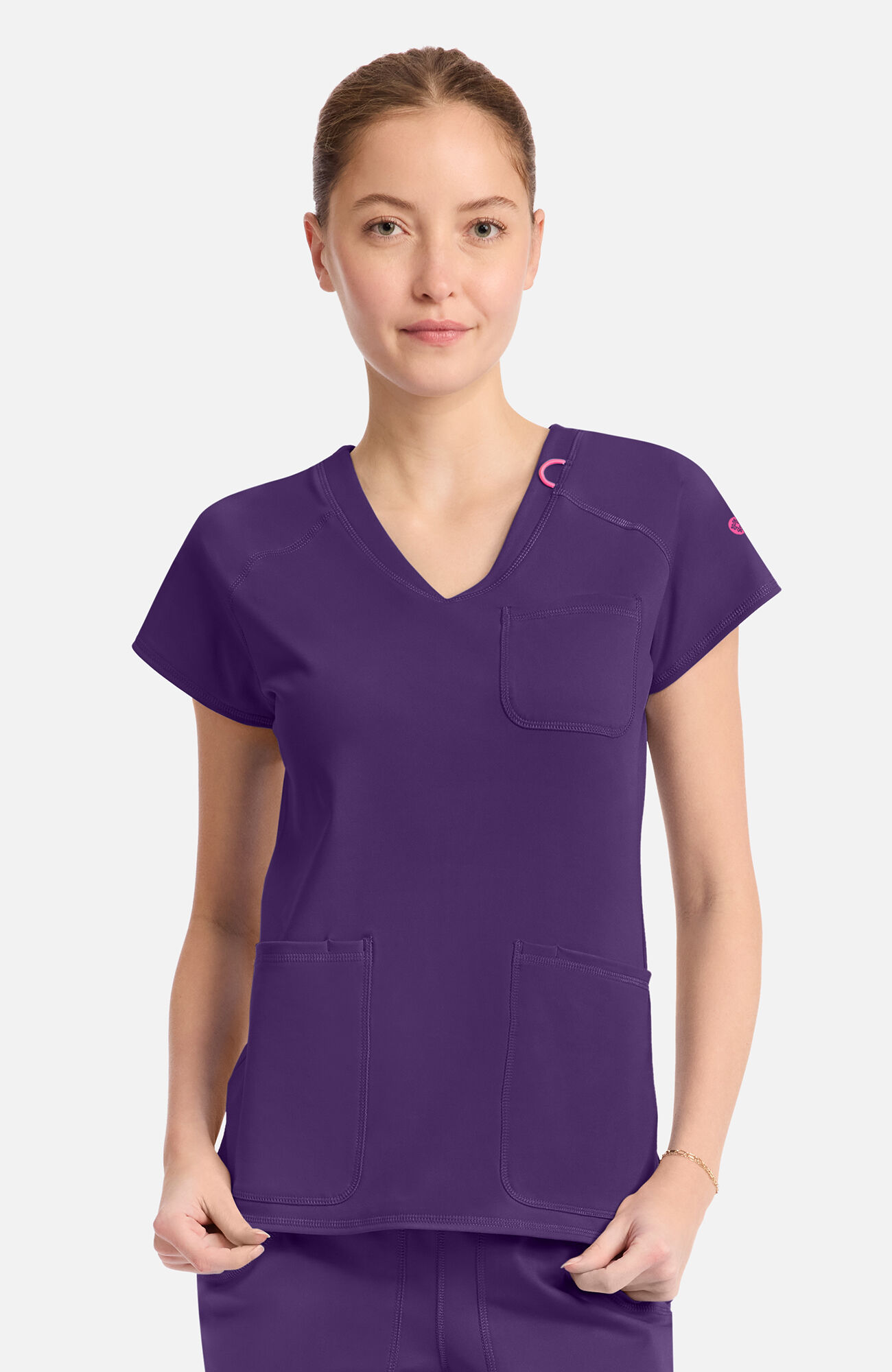 Women's Knit Raglan V-Neck Scrub Top