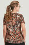 Clearance Women's Comfort V-Neck Cheetah Delight Print Scrub Top, , large