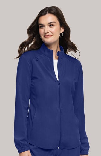 Women's Zip Front Shirttail Scrub Jacket Women's Zip Front Shirttail Scrub Jacket