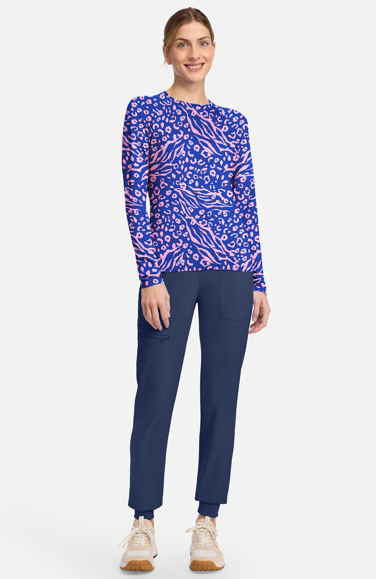 Women's Two Tone Skin Print Long Sleeve Underscrub