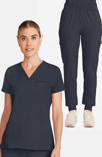 Women's Scrub Set: Flora 3-Pocket Top & Bosque Jogger Pant Women's Scrub Set: Flora 3-Pocket Top & Bosque Jogger Pant