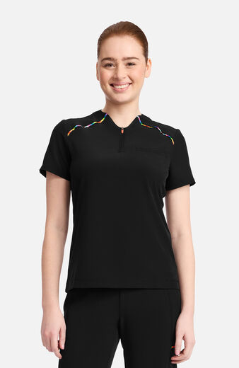 Women's Tuck-In Zip Neck Henley Scrub Top Women's Tuck-In Zip Neck Henley Scrub Top