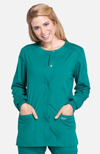 Women's Snap Front Warm-Up Solid Scrub Jacket Women's Snap Front Warm-Up Solid Scrub Jacket