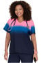 Clearance Women's Reform Peony Pink & Navy Ombre Print Scrub Top, , large