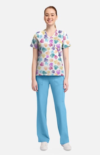 Women's Love To Care Print Scrub Top Women's Love To Care Print Scrub Top