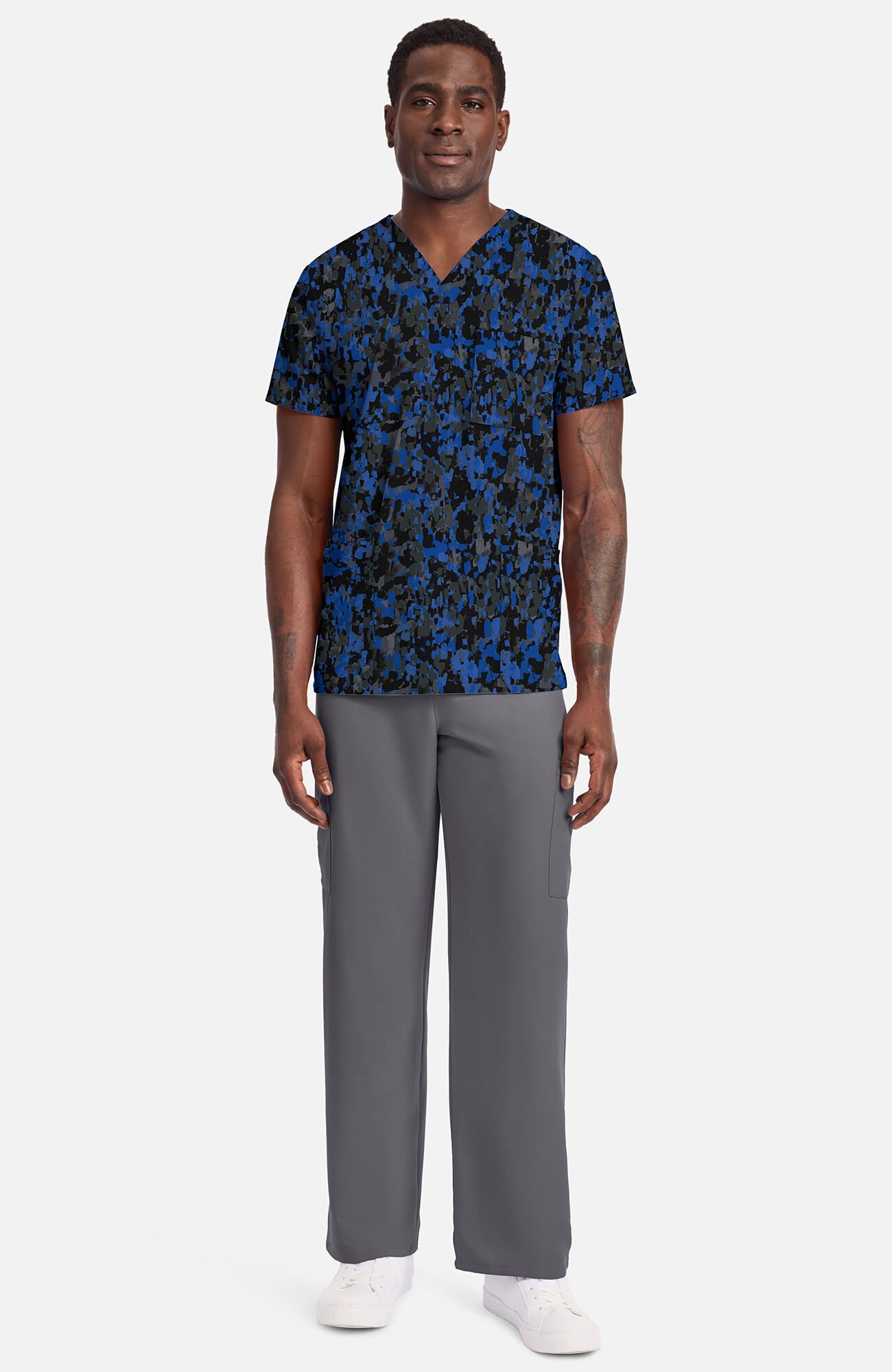 Men's Dabbling In Paint Print Scrub Top