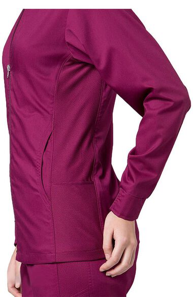 Women's COOLMAX Mesh Panel Solid Scrub Jacket, , large