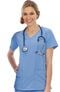Clearance Unisex 1 Pocket Tri Blend Solid Scrub Top, , large