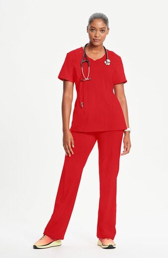 Women's Split Round Neck Solid Scrub Top Women's Split Round Neck Solid Scrub Top