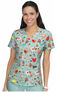 Women's Leslie Chicks With Glasses Print Scrub Top, , large