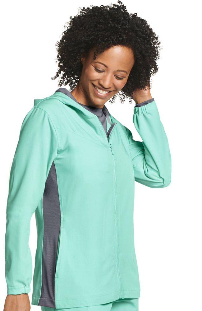 Clearance Retro by Jockey Women s Relay Zip Hoodie Scrub Jacket