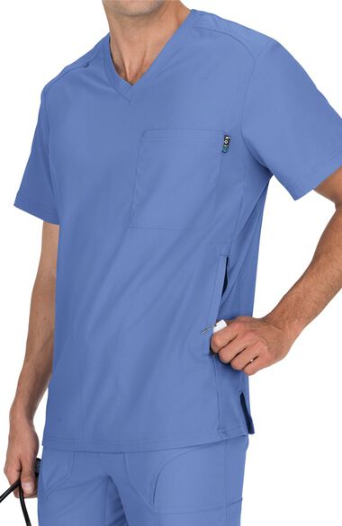 Clearance Men's Force V-Neck Solid Scrub Top, , large