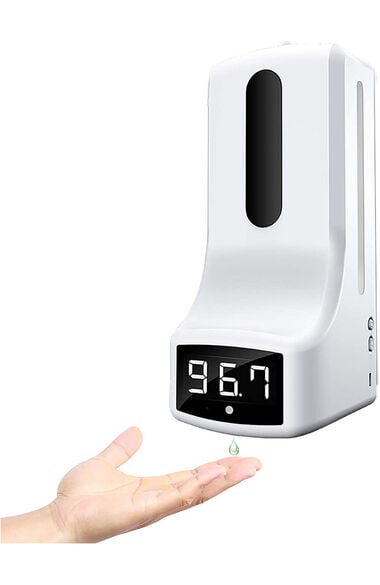 Clearance Wall Mount Thermometer & Hand Sanitizer Station, , large
