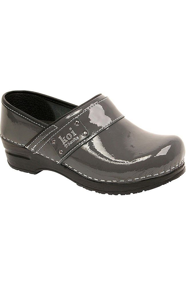 White leather nursing clogs hotsell