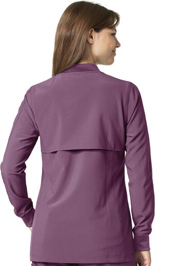 Clearance Women's Zip Front Utility Solid Scrub Jacket