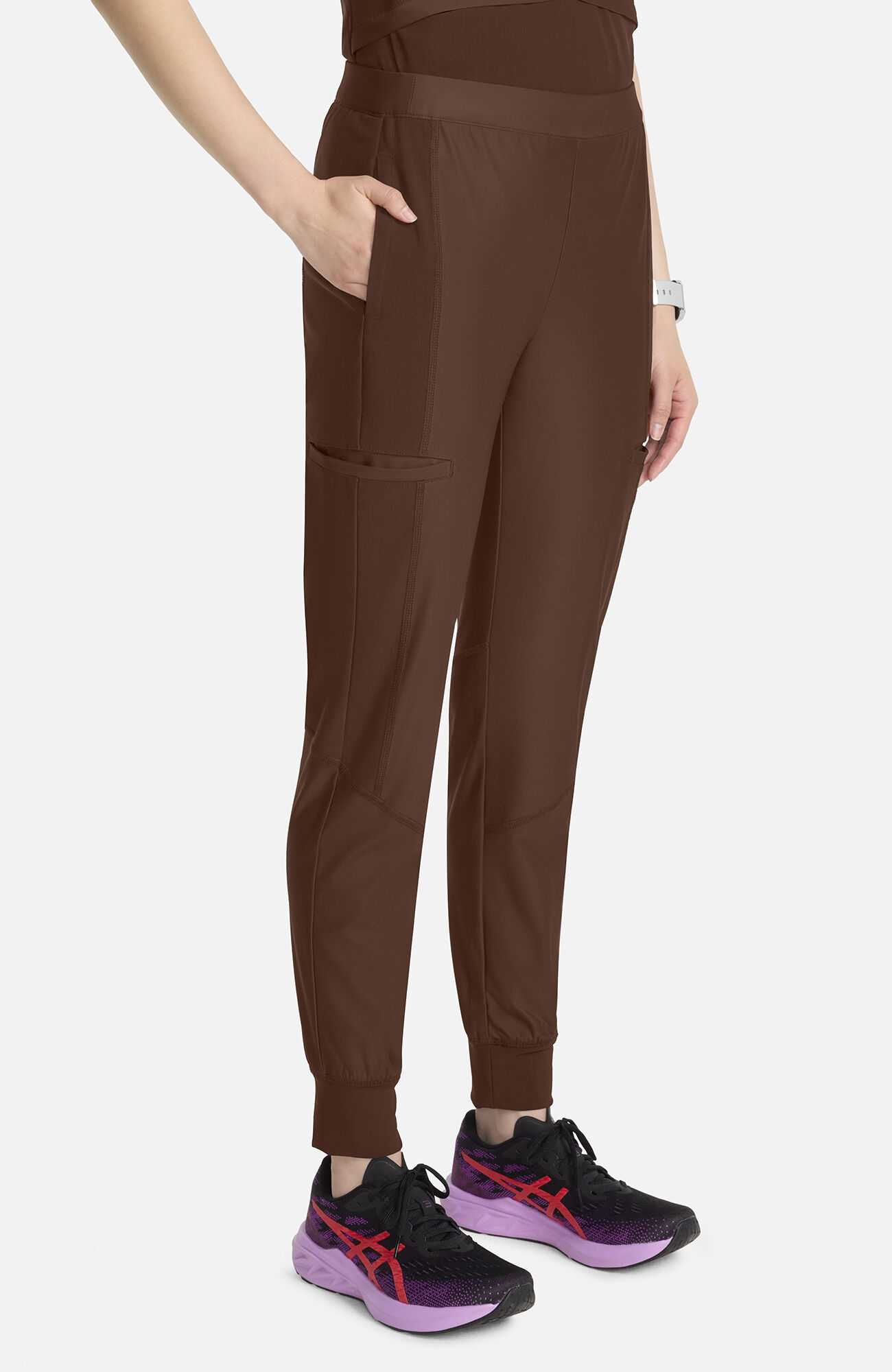 Women's Knit Cargo Jogger Scrub Pant, EXE Espresso Express | brown, large