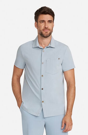 Men’s Button-Up Short Sleeve Scrub Top Men’s Button-Up Short Sleeve Scrub Top