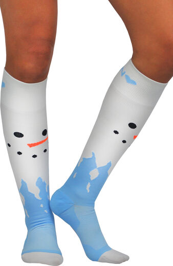 Clearance About The Nurse Women's Knee High 20-30 MmHg Snowman Print Compression Sock