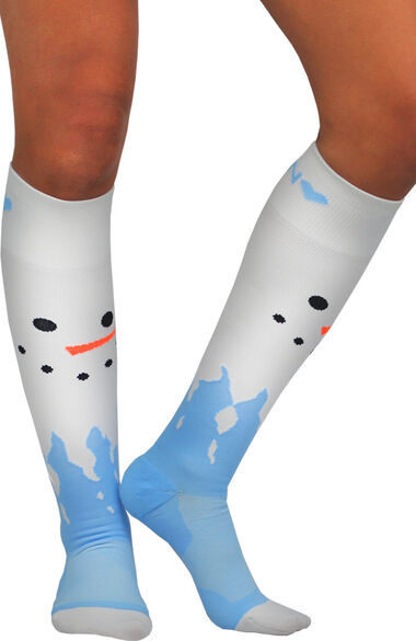 Clearance About The Nurse Women's Knee High 20-30 MmHg Snowman Print Compression Sock, , large