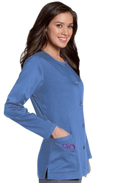 Clearance Women's Button Front Scrub Jacket, , large