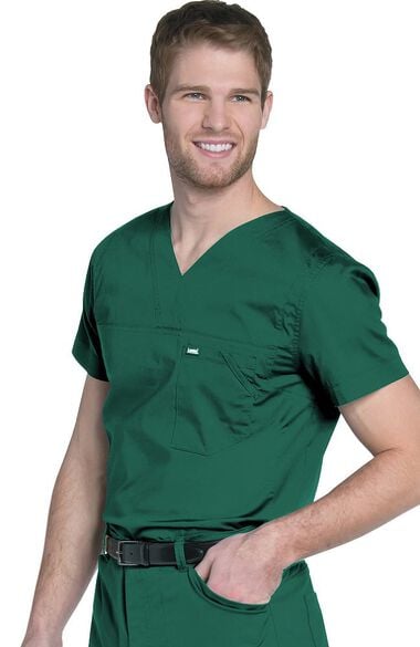 Clearance Men's V-Neck Ripstop Scrub Top, , large