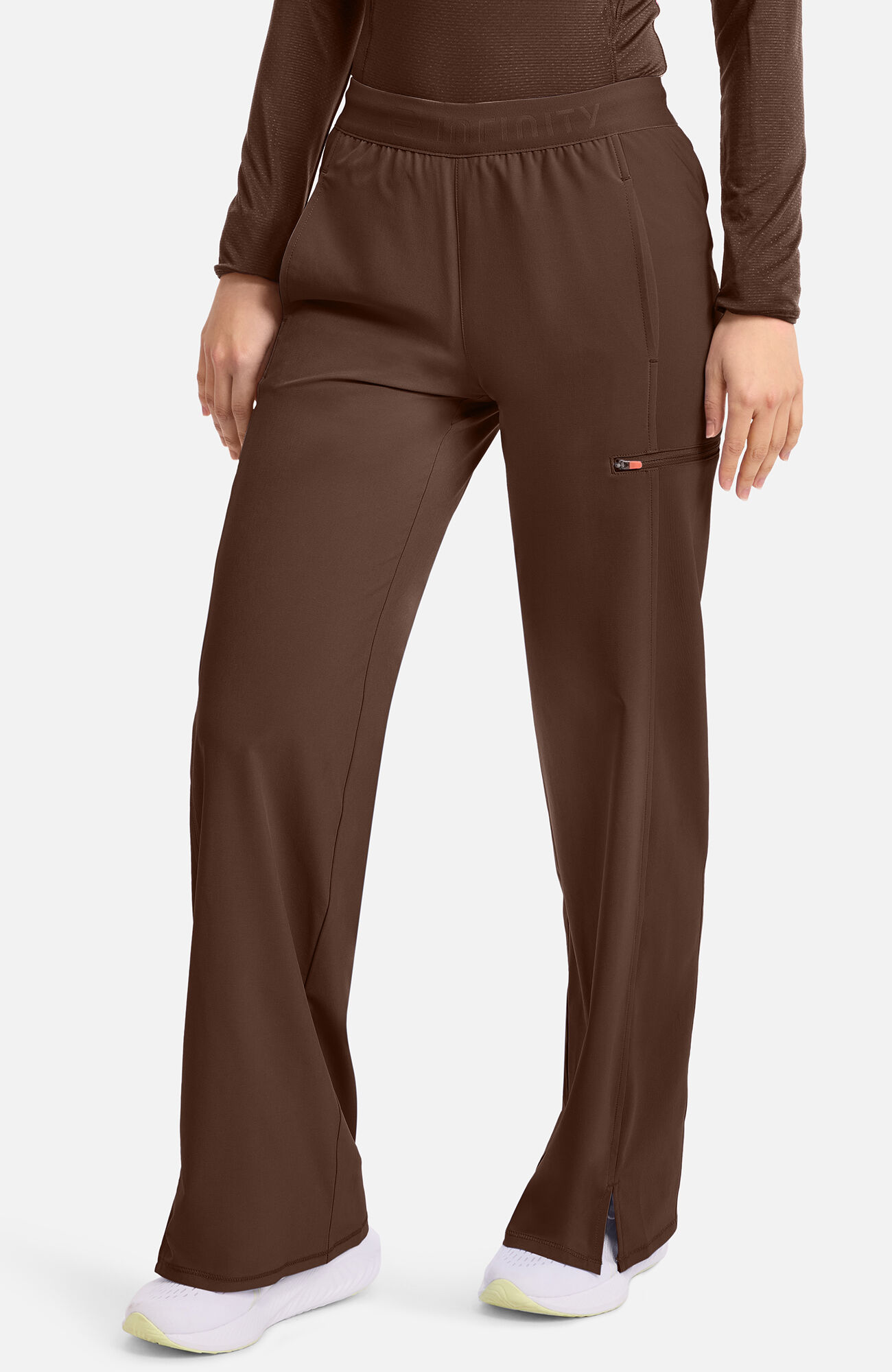 Women's 6-Pocket Wide Leg Scrub Pant, EXE Espresso Express | brown, large
