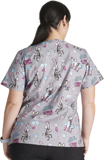 Women's A Thing Or Two Print Scrub Top