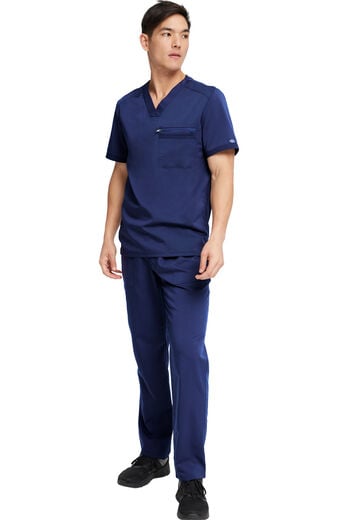 Men's Scrub Set: V-Neck Solid Top & Straight Leg Pant Men's Scrub Set: V-Neck Solid Top & Straight Leg Pant