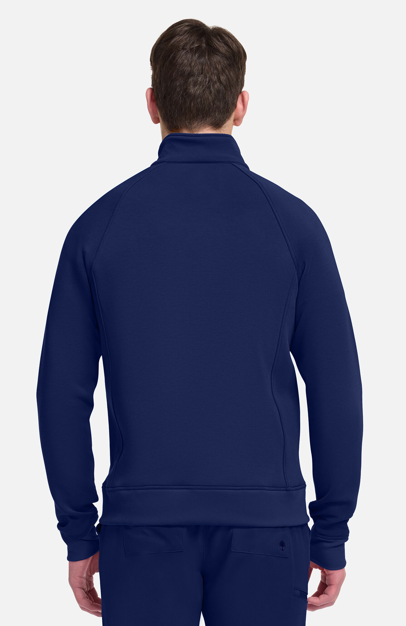 Men's Zip Front Raglan Knit Scrub Jacket, , large