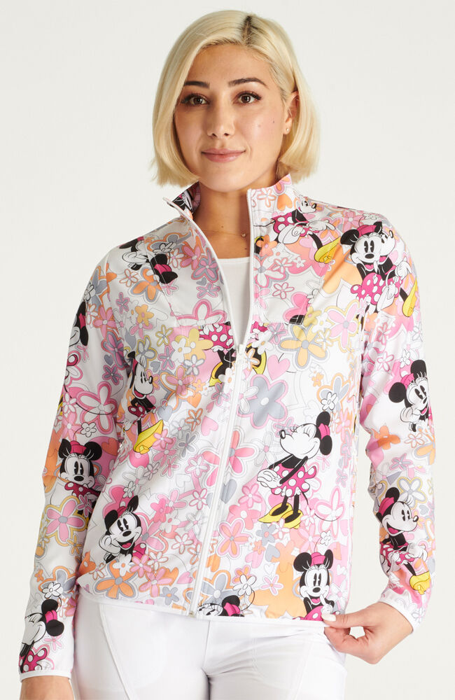 Women s Printed Scrub Jackets Nurse Print Warm up Scrubs