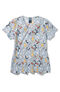 Women's V-Neck Paws and Repeat Print Scrub Top, , large
