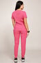 Women's Scrub Set: Mock Wrap Solid Top & Tapered Jogger Pant, , large