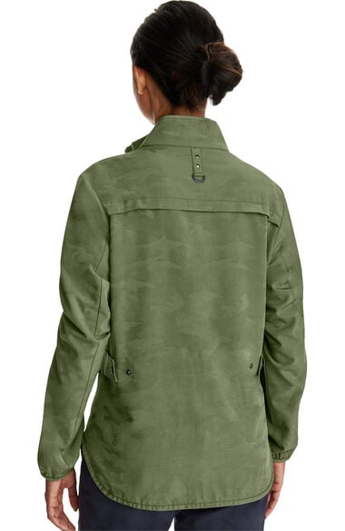 Women's Zip Front Destini Camo Scrub Jacket, , large