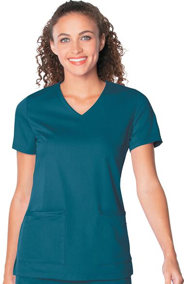 Clearance Women's Chelsea Soft V-Neck Solid Scrub Top, , large