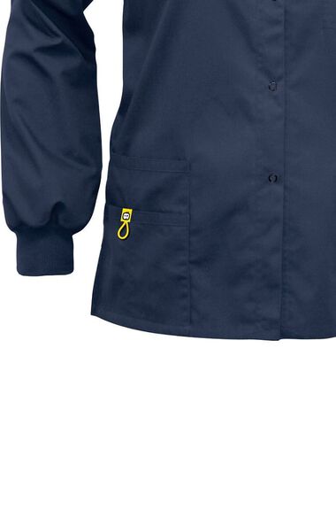 Unisex Delta Snap Front Solid Scrub Jacket, , large