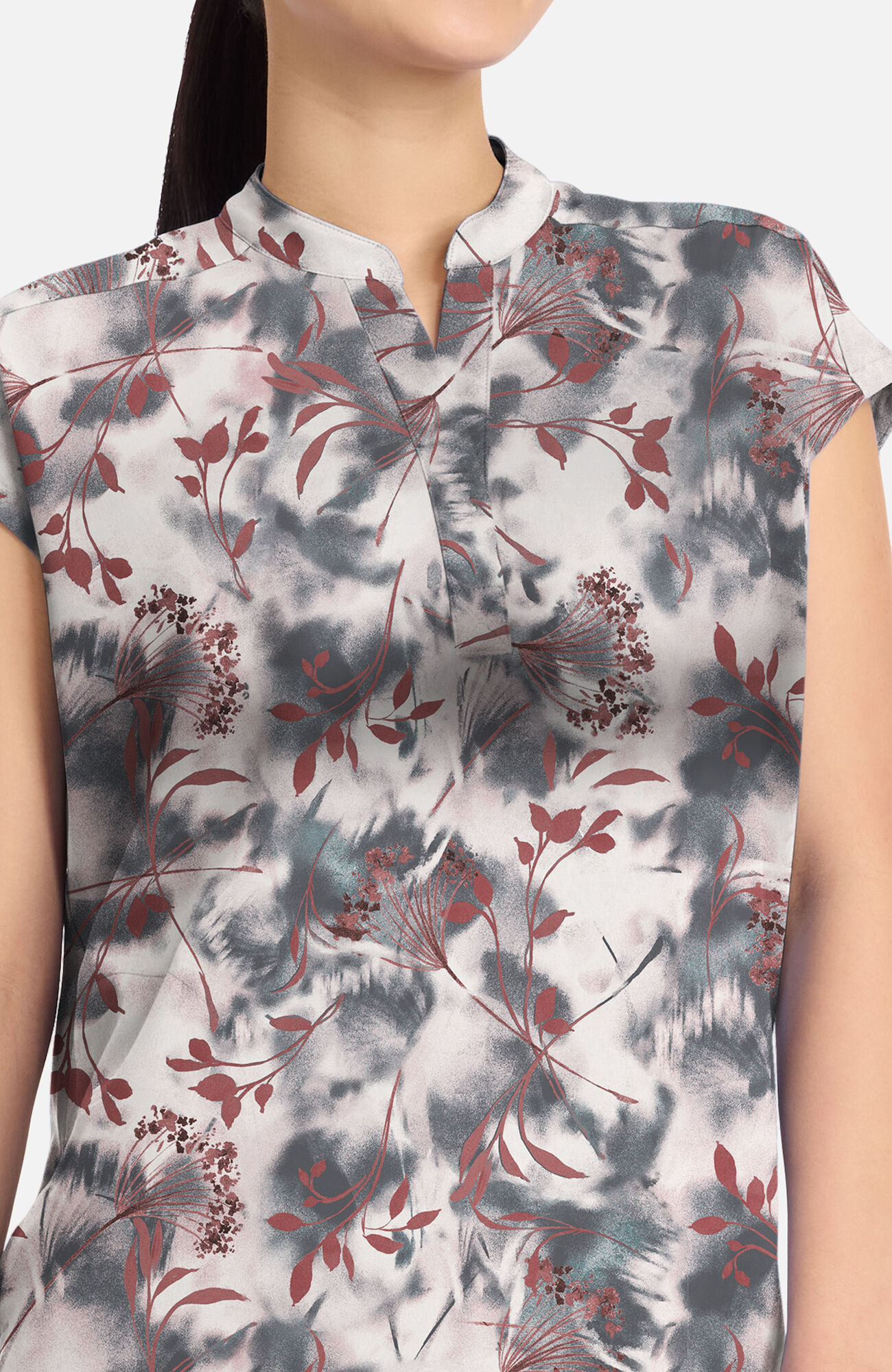 Women's Journey Floating Botanicals Print Scrub Top, , large