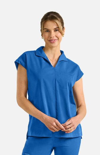 Women's Jazz Collared Tuckable Scrub Top Women's Jazz Collared Tuckable Scrub Top