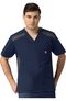 Clearance Men's 2-Tone 6 Pocket Solid Scrub Top, , large
