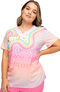Clearance Women's Retro Rainbow Print Scrub Top, , large
