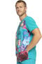 Clearance Unisex Monsters Party Print Scrub Top, , large