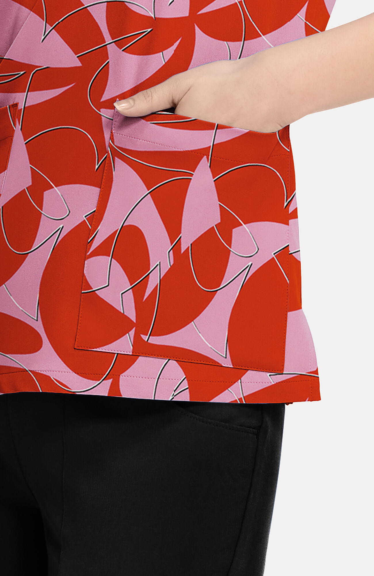 Women's Vicky Hopscotch Print Scrub Top, , large