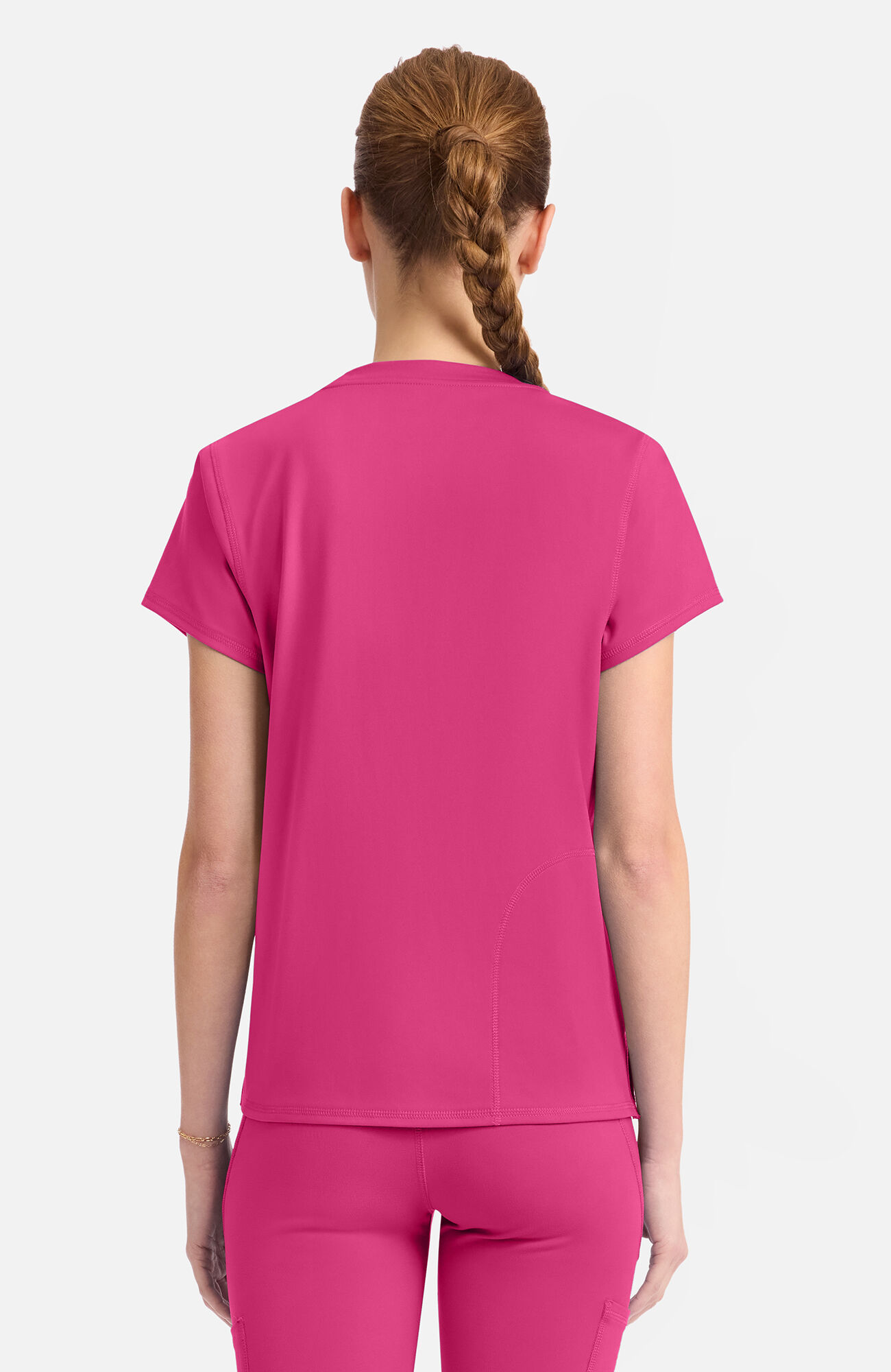 Women's Knit 2-Pocket Crew Neck Scrub Top , , large