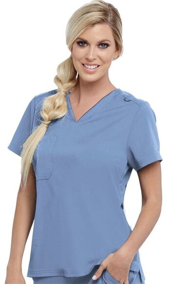Women's Bree Tuck-In Solid Scrub Top, , large